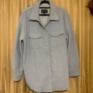 Baby Blue Cozy Shirt Jacket